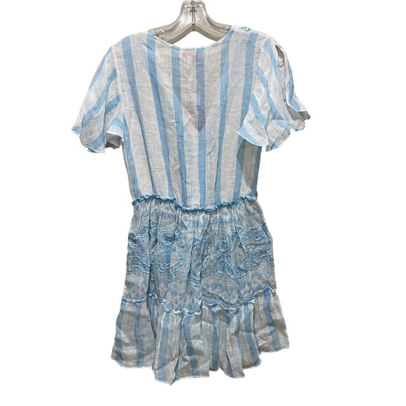 pin-up stars cruise afrika mini dress beach coverup blue and white size small - Picture 5 of 9